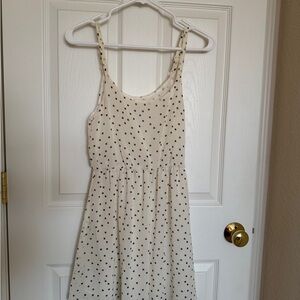 Lush Cream and Black Polka Dot Mini Dress